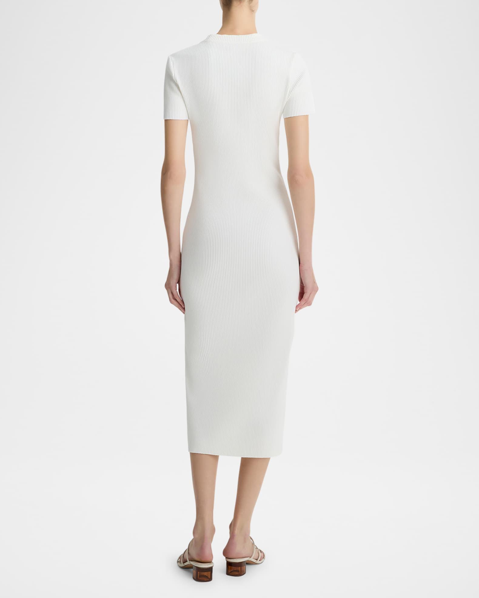 Short-Sleeve Ribbed Midi Dress Product Image