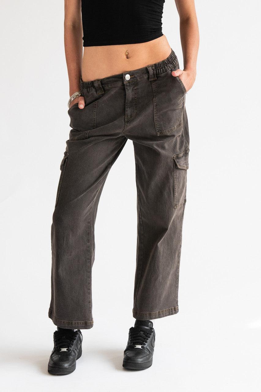 Grunge Wash Cargo Skater Jeans Product Image