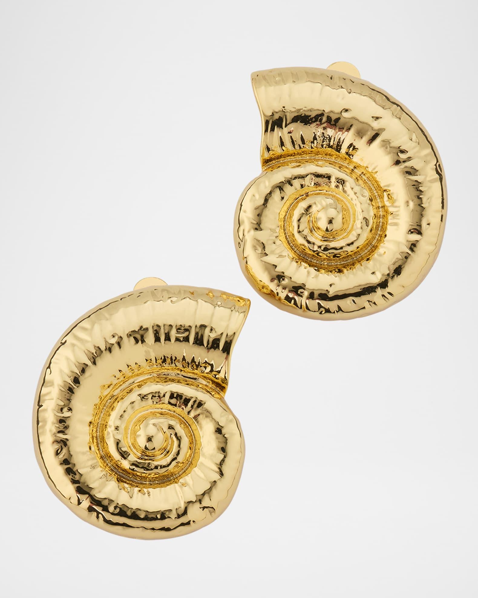 Golden Shell Clip-On Earrings Product Image