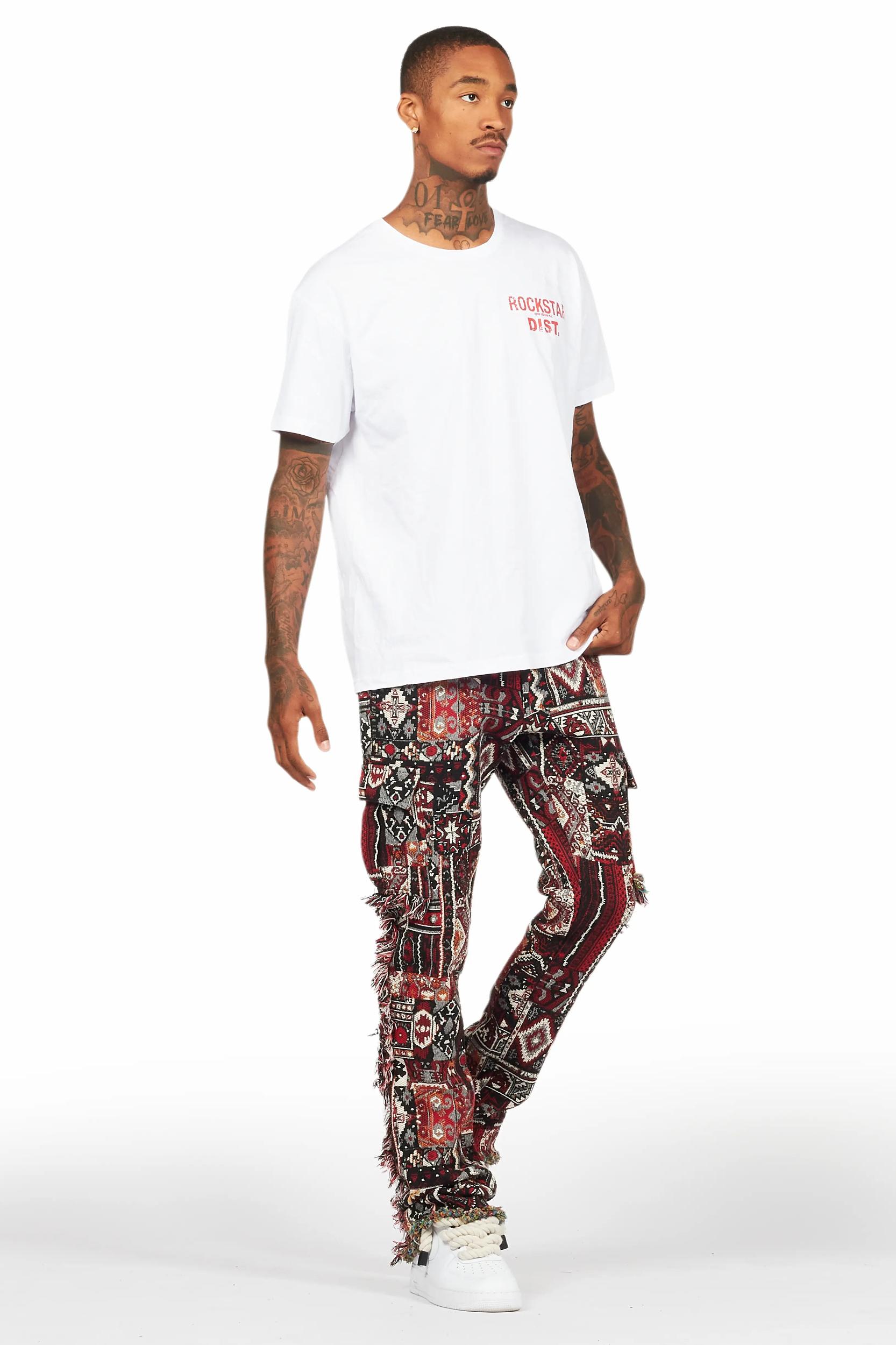 Ayami Black/Multi Slim Tapestry Flare Jean Male Product Image