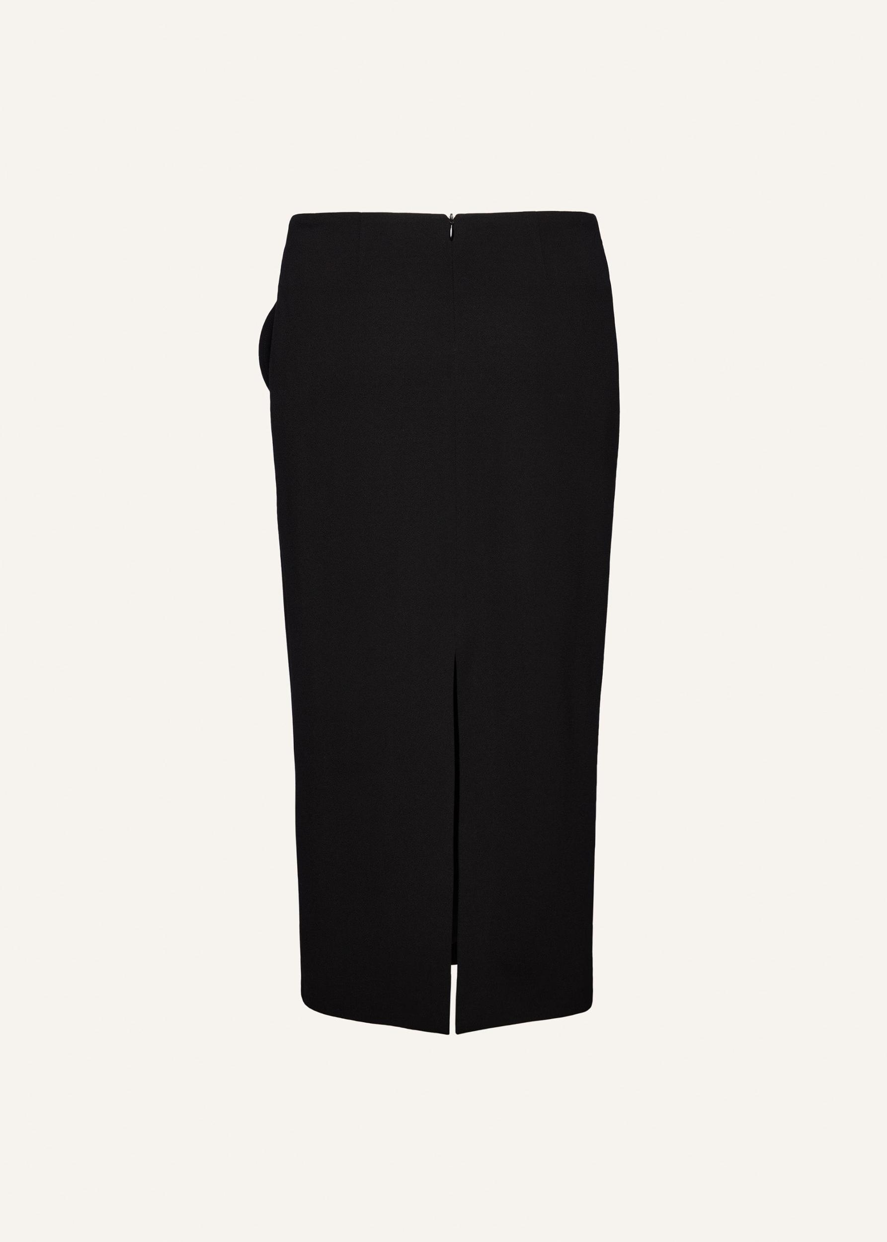 Floral appliqué midi skirt in black Product Image