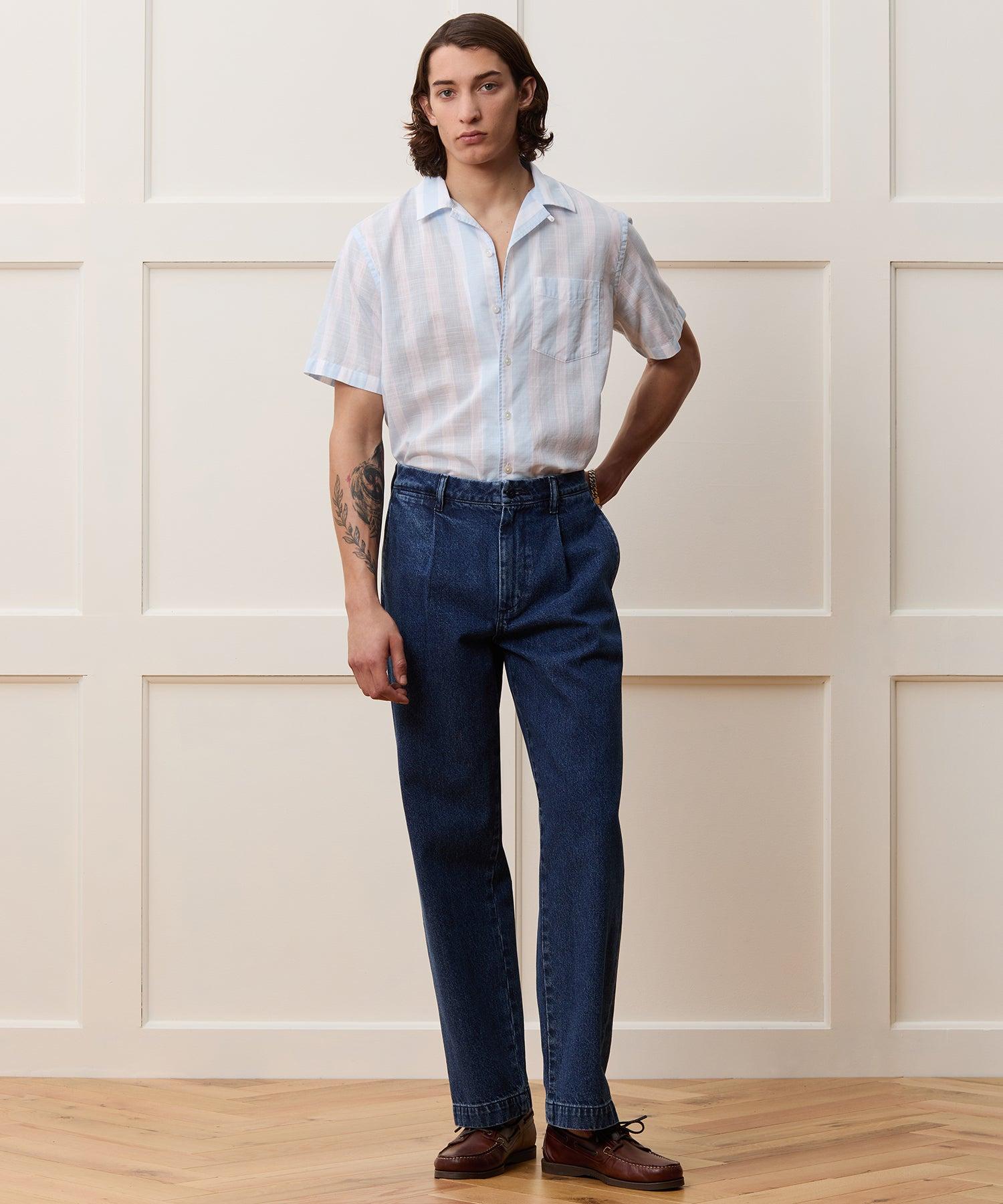 Cropped Cotton Summerweight Camp Collar Shirt Product Image