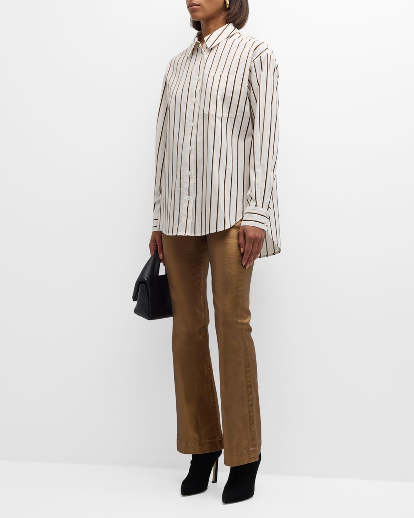 Carson Metallic Ankle Flare Jeans Product Image