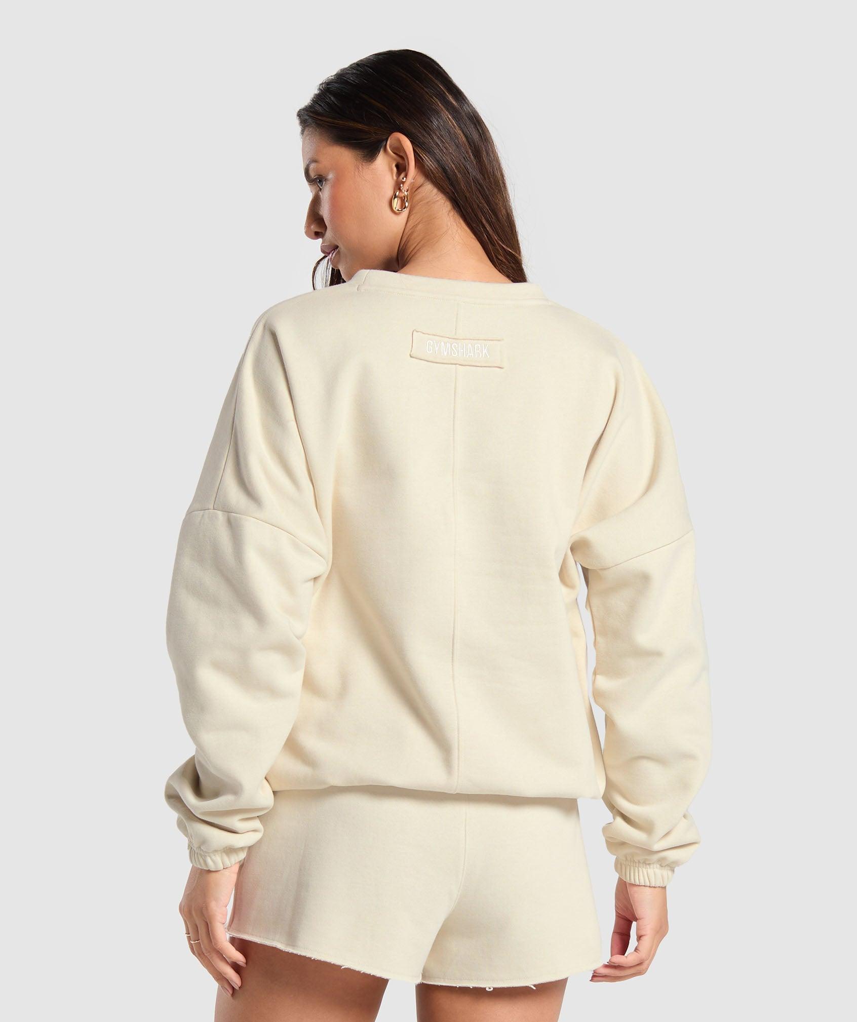 Gymshark Fleece Oversized Sweatshirt - Ecru White Female Product Image