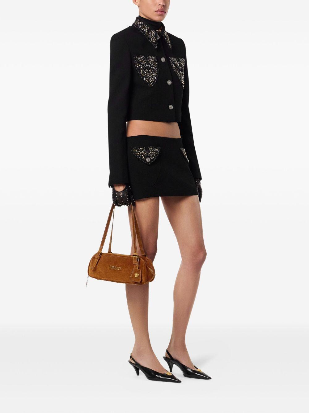 Tag suede shoulder bag Product Image