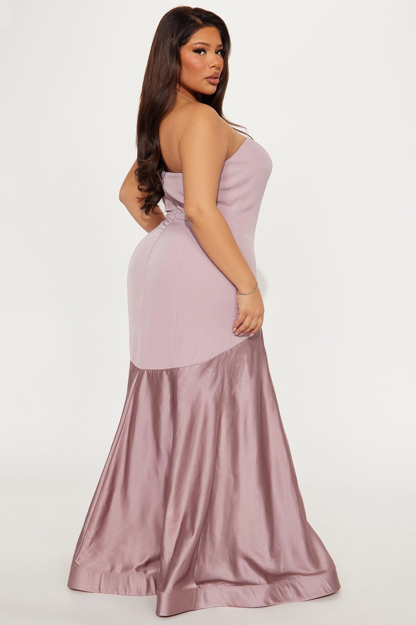 Leah Strapless Maxi Dress - Mauve Product Image