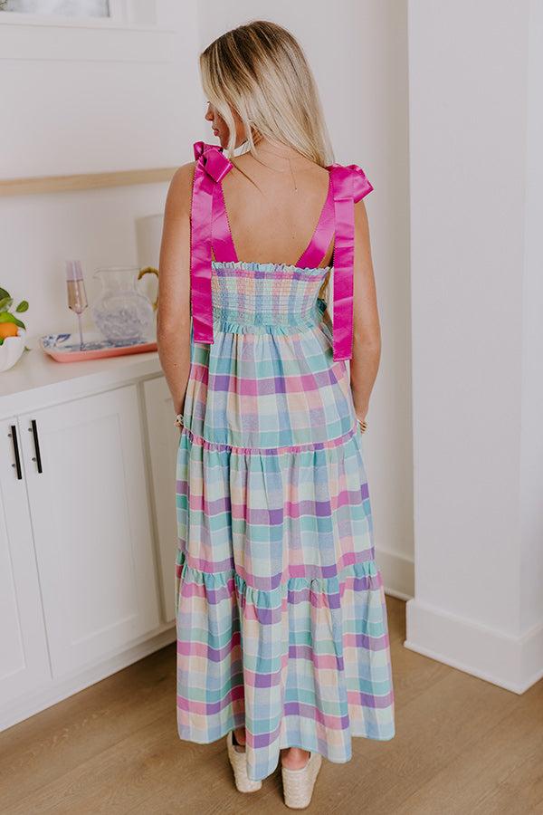 Block Party Chic Plaid Midi Dress Product Image