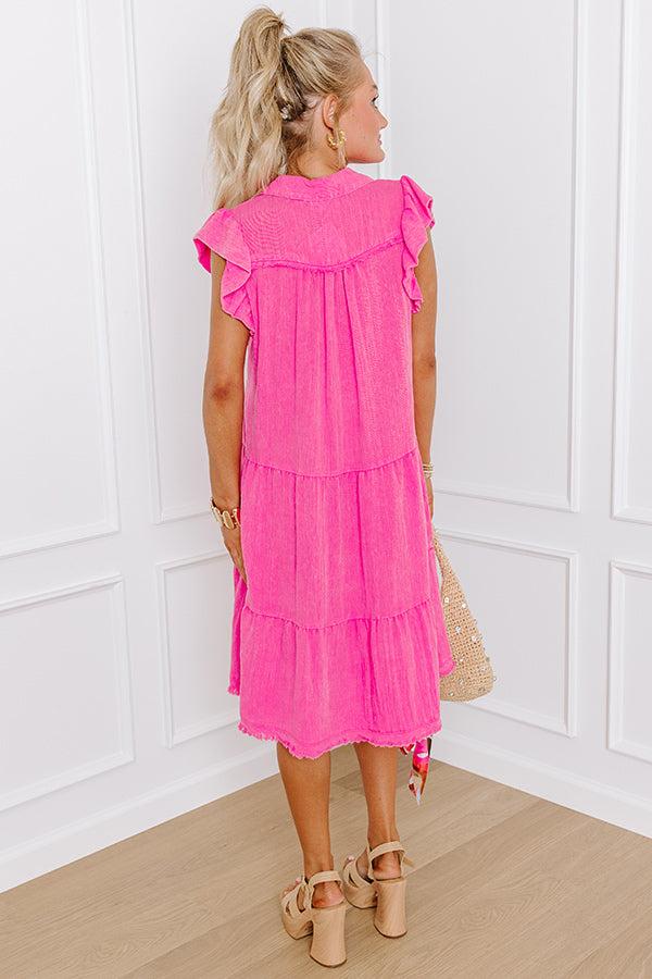 Bubbly Energy Mineral Wash Mini Dress in Pink Product Image