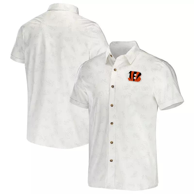 Men's NFL x Darius Rucker Collection by Fanatics White Cincinnati Bengals Woven Button-Up T-Shirt,  Product Image