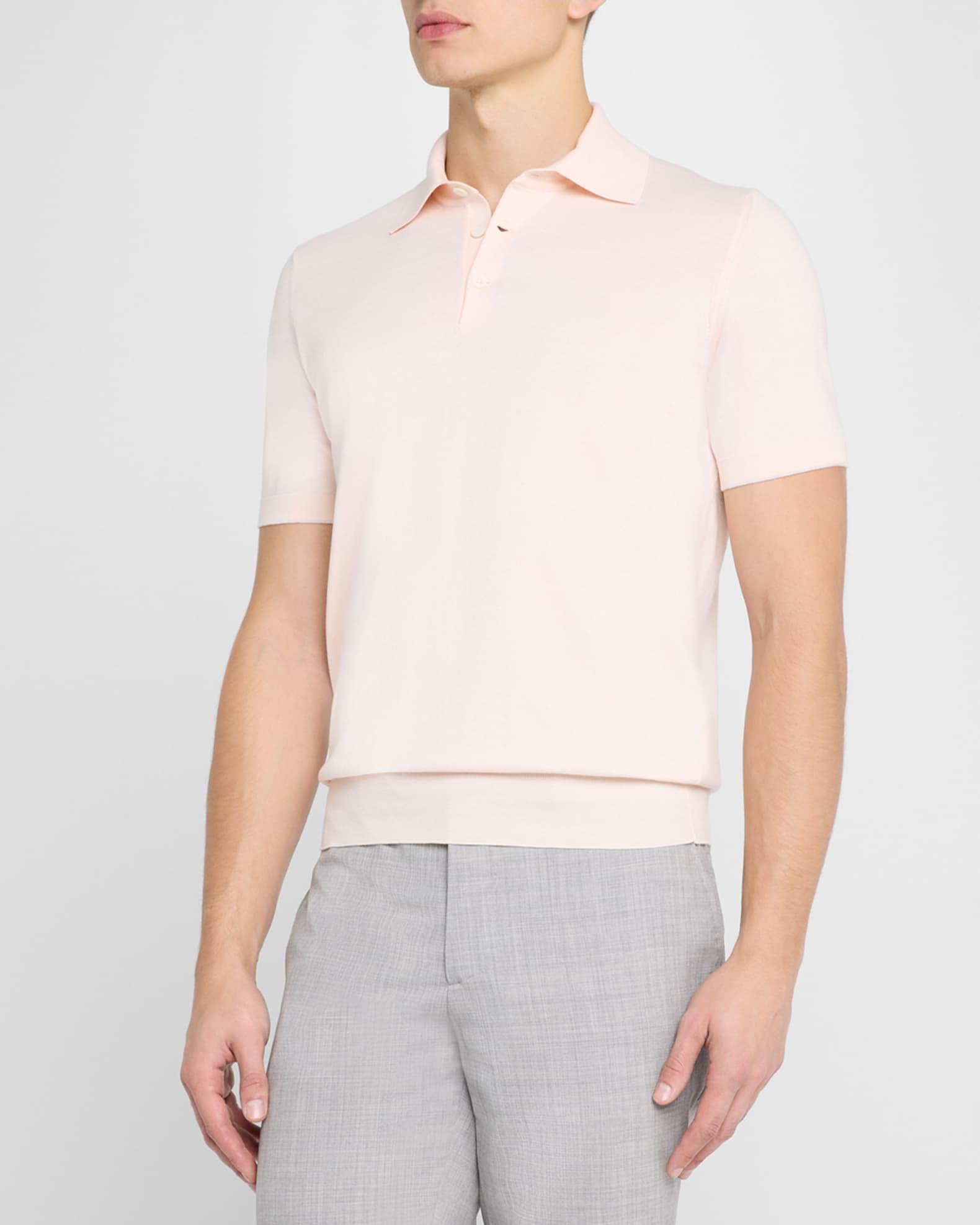 Men's Cotton Short-Sleeve Polo Sweater Product Image