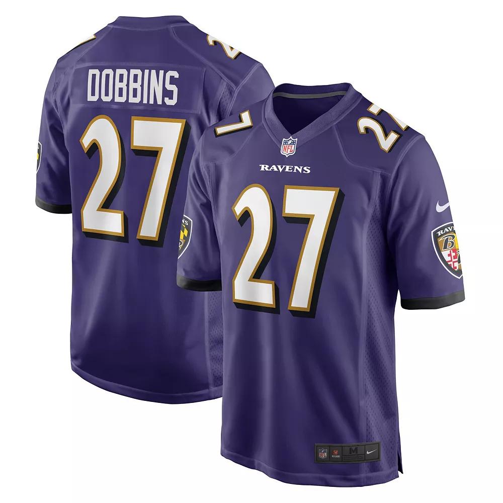 Men's Nike J.K. Dobbins Purple Baltimore Ravens Game Team Jersey, Size: 2XL Product Image