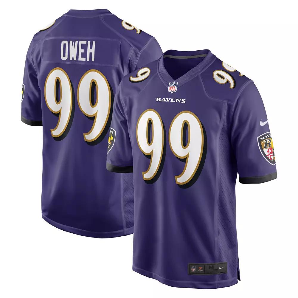 Men's Nike Odafe Oweh Purple Baltimore Ravens Game Jersey,  Product Image