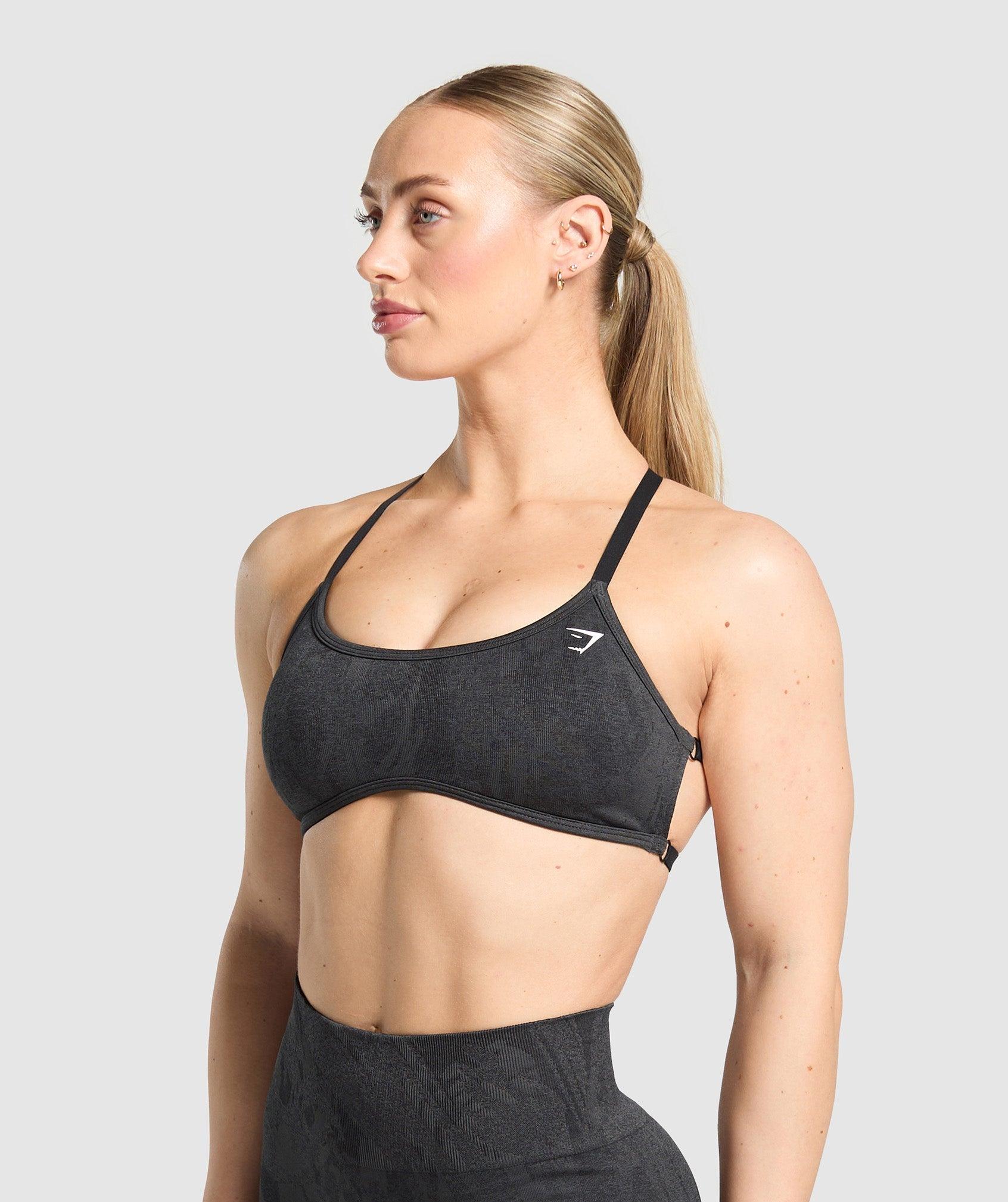 Gymshark Adapt Camo Cross Back Sports Bra - Asphalt Grey/Black Female Product Image