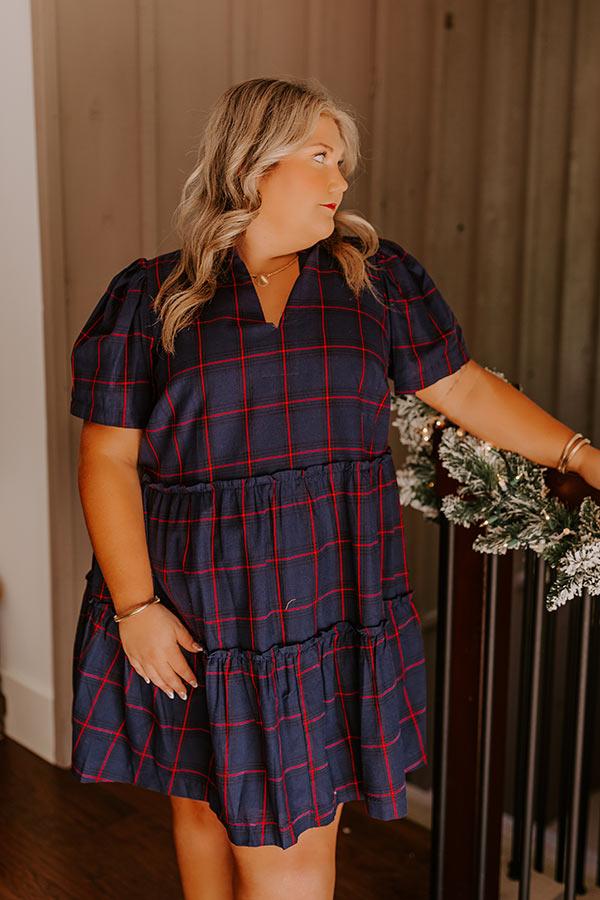 Chic Checkmate Babydoll Mini Dress Curves Product Image