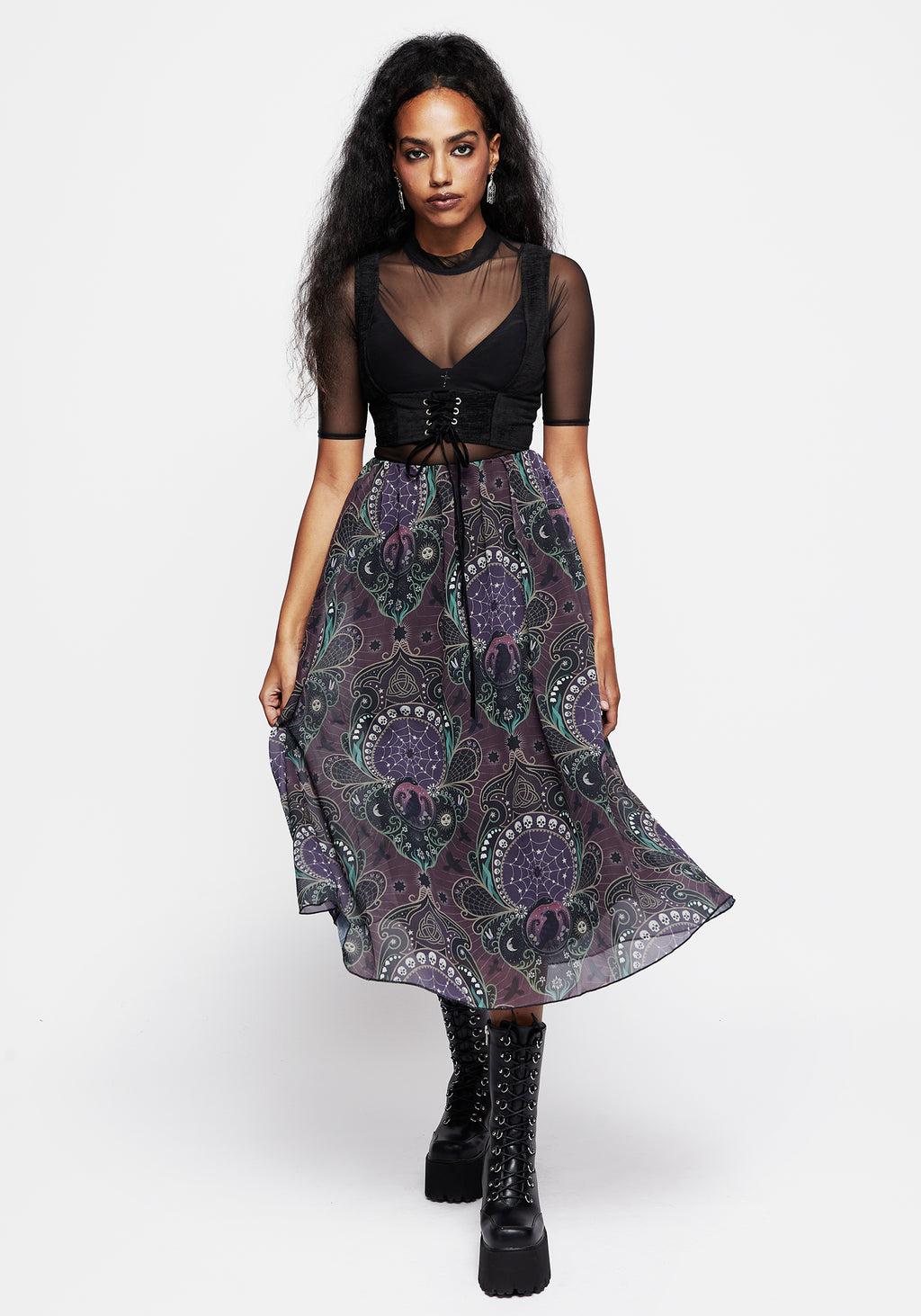Clarette Chiffon Layered Midi Skirt Product Image