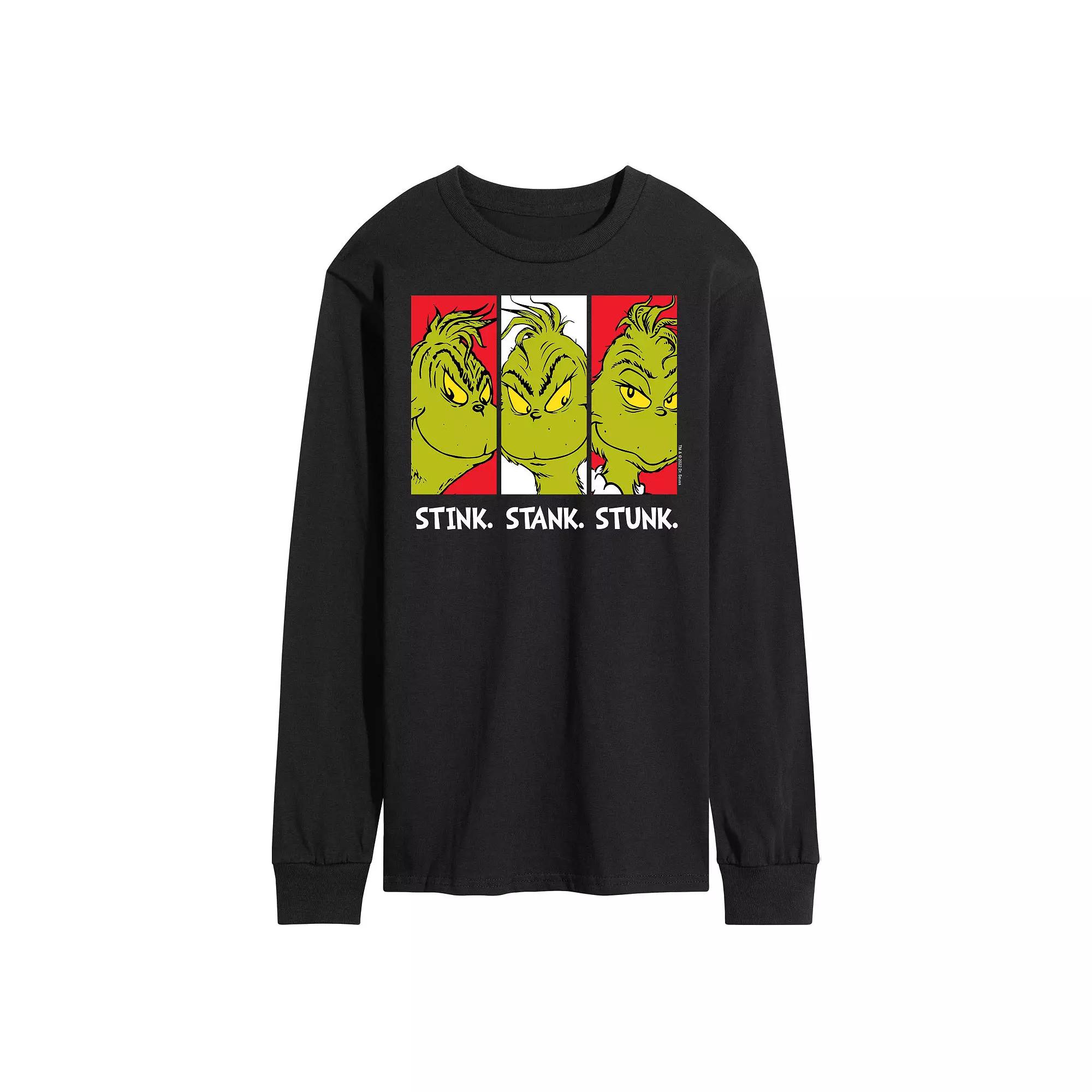 Men's Dr. Seuss Grinch Stink Stank Stunk Long Sleeve Tee,  Product Image