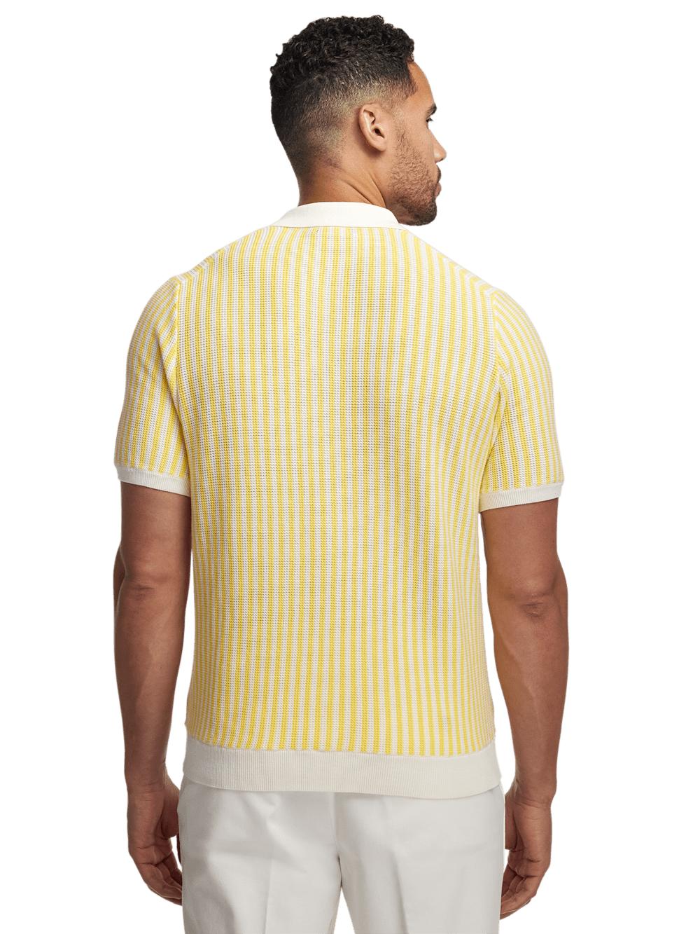 Cotton Button Front Polo - Yellow Product Image