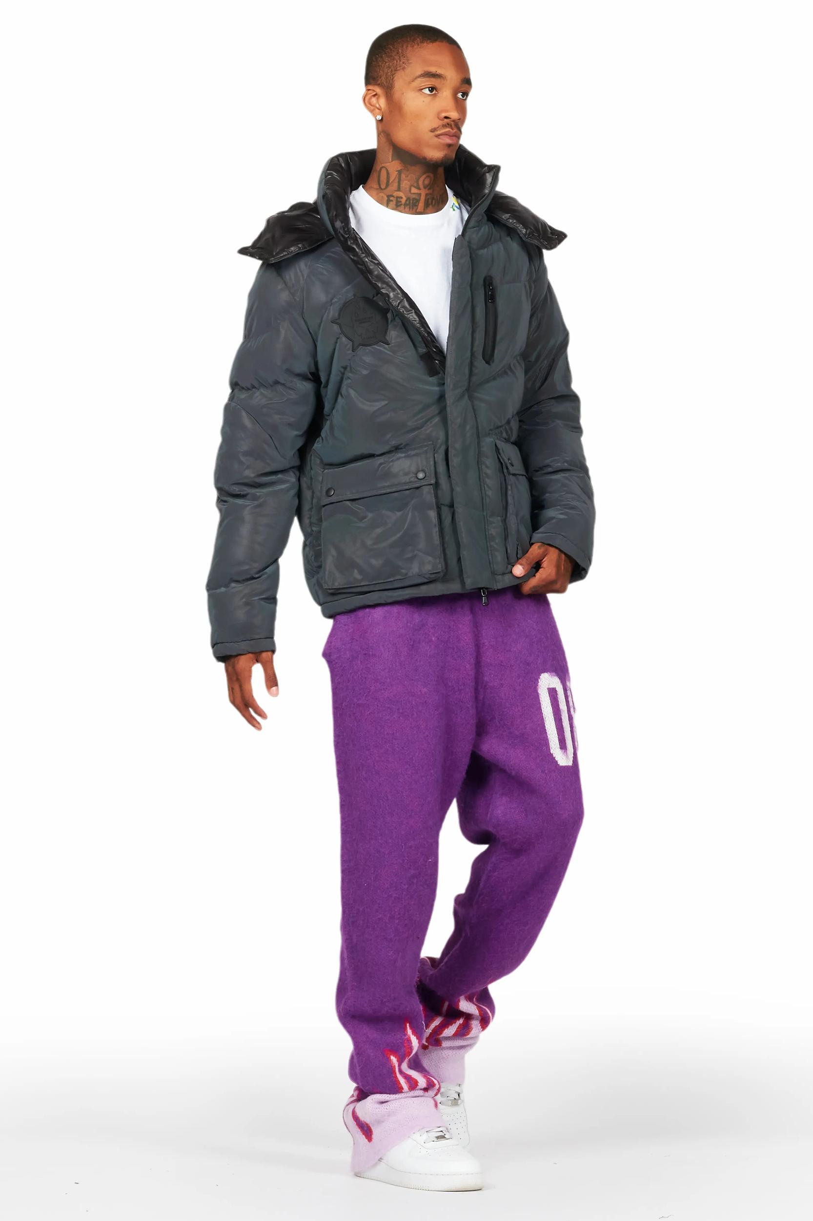 Holger Purple/Pink Graphic Stacked Flare Mohair Track Pant Male Product Image