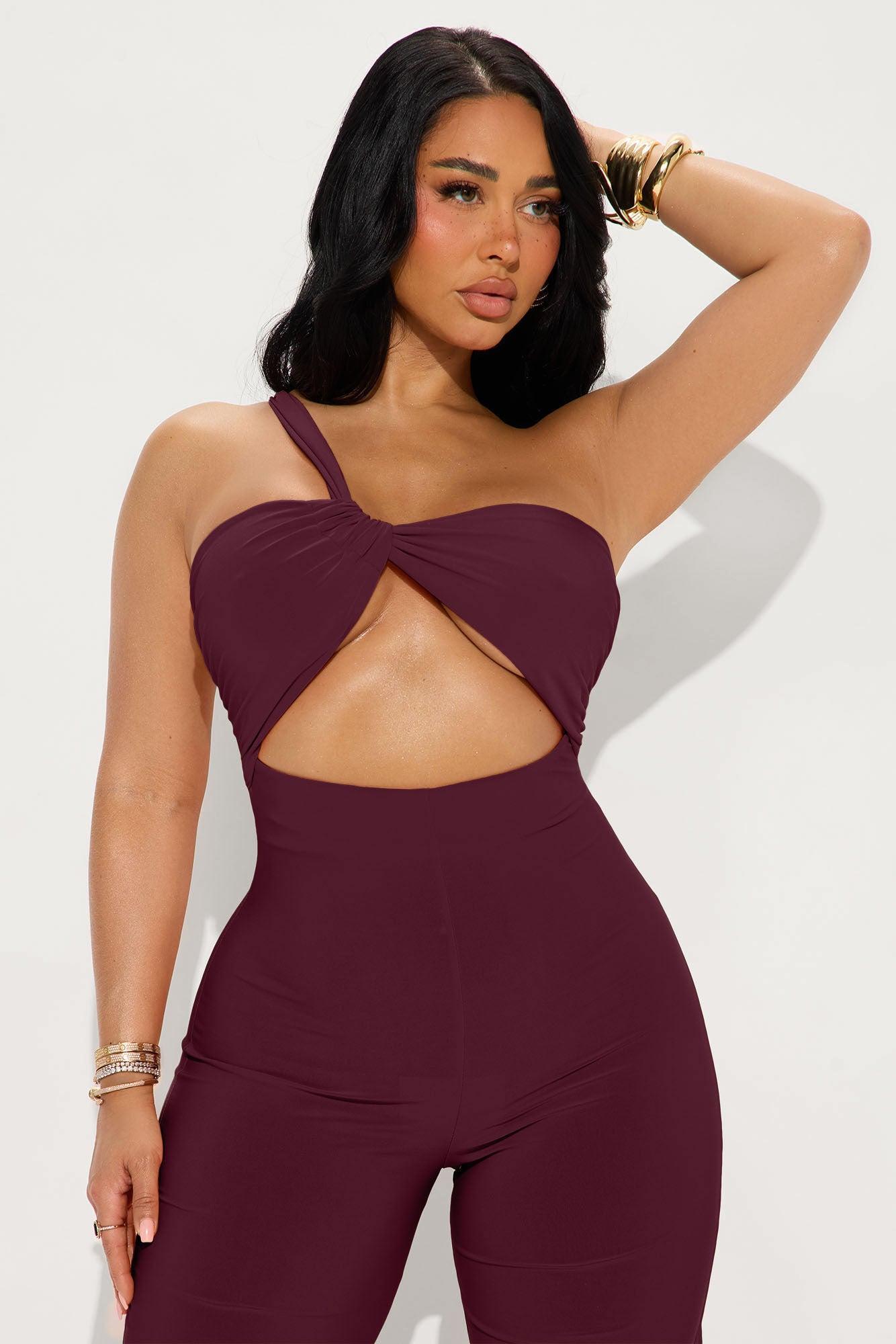 Champagne Season Jumpsuit - Wine Female Product Image