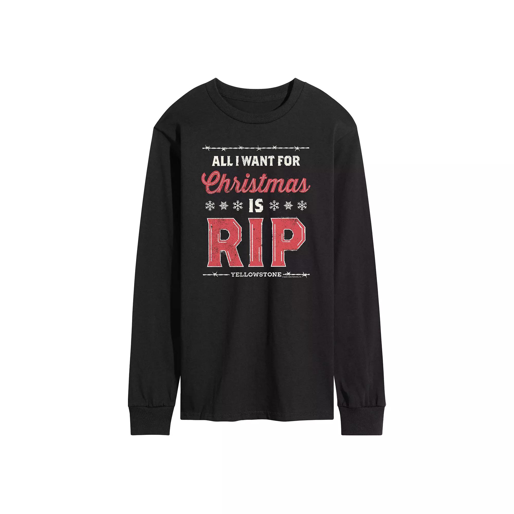Men's Yellowstone All I Want For Christmas Is Rip Long Sleeve Tee,  Product Image