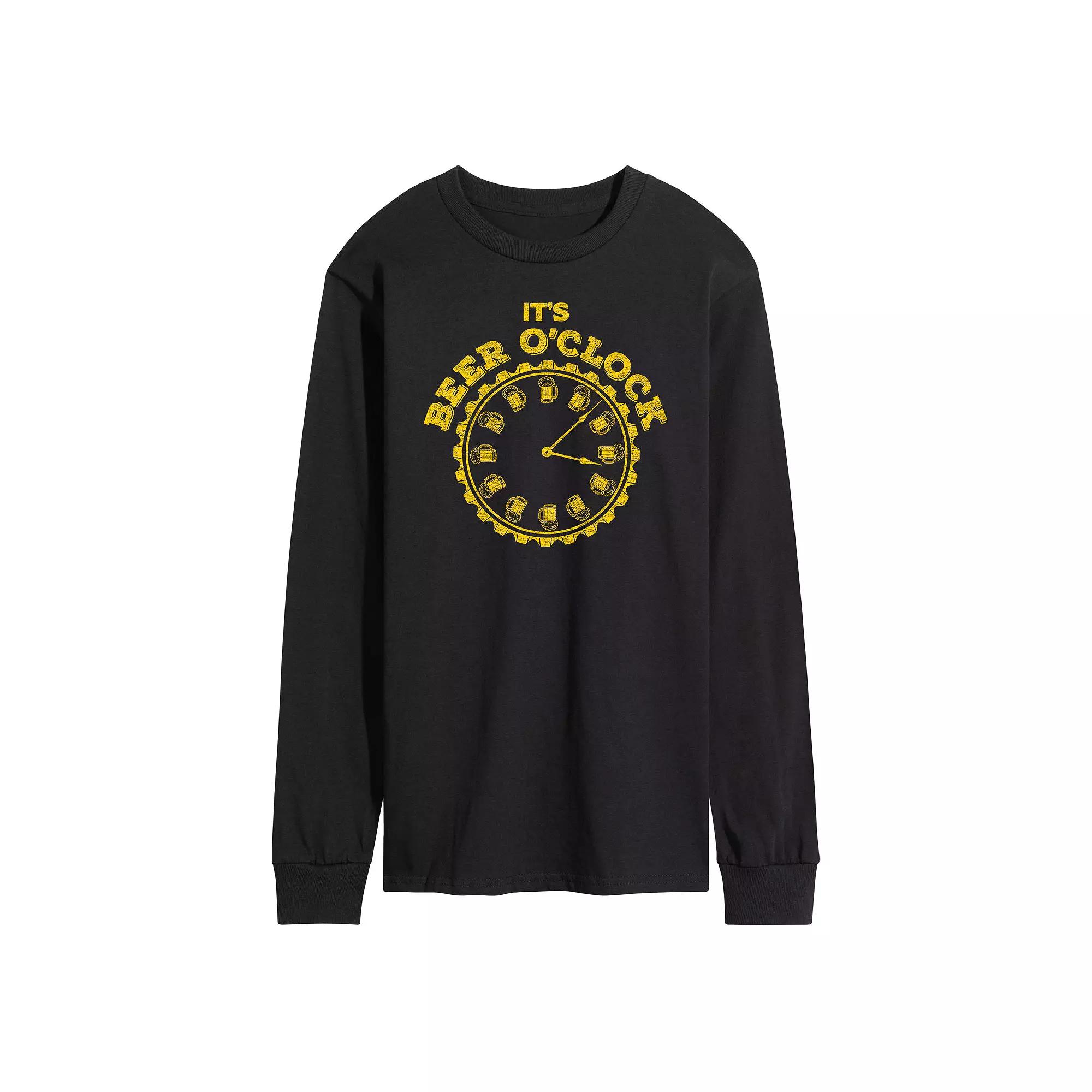 Men's It's Beer O'Clock Long Sleeve Graphic Tee,  Product Image