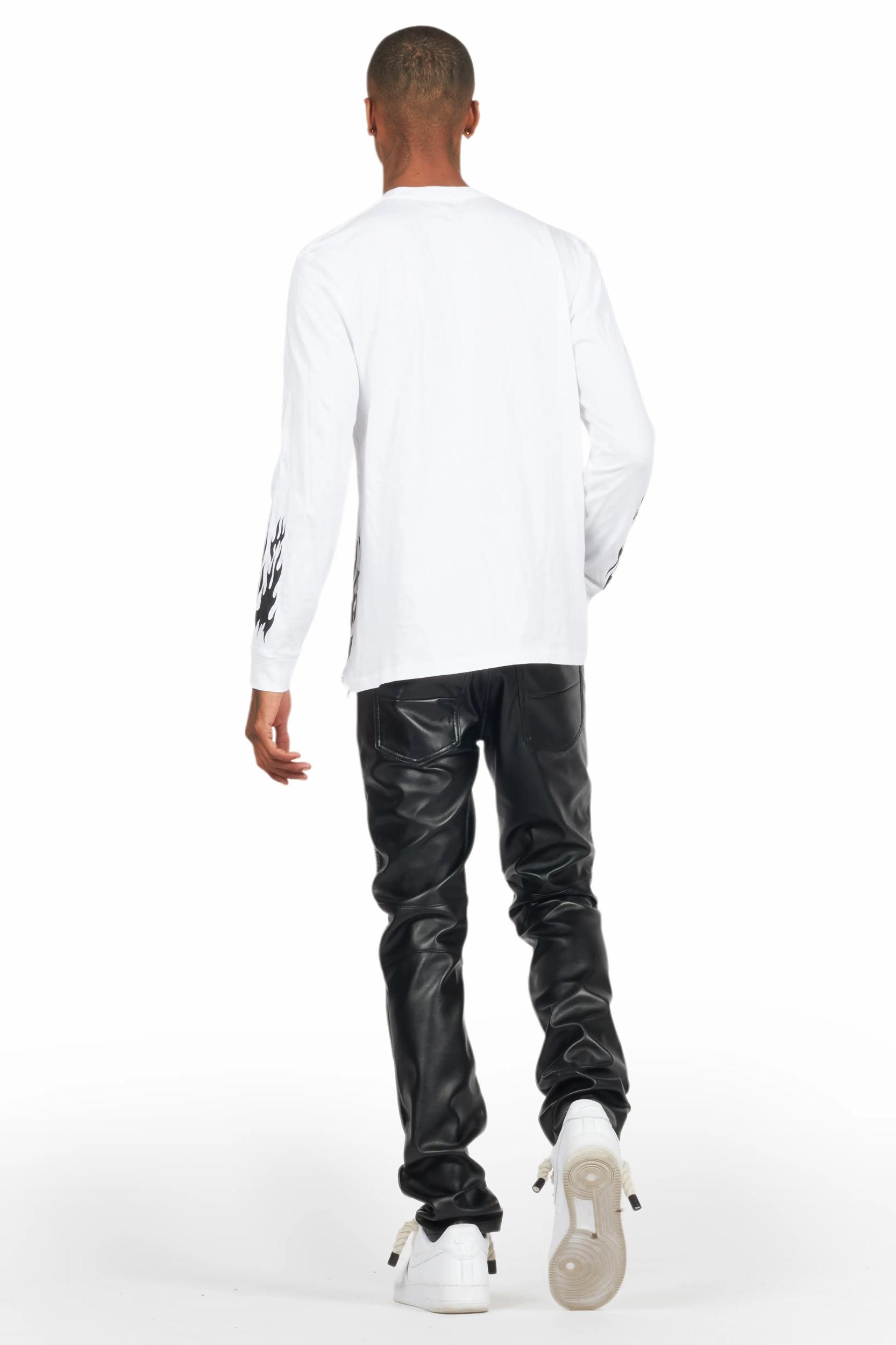 Richh Black PU Biker Jean Male Product Image