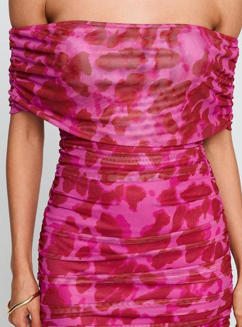 Hotseat Off The Shoulder Mini Dress Pink Product Image