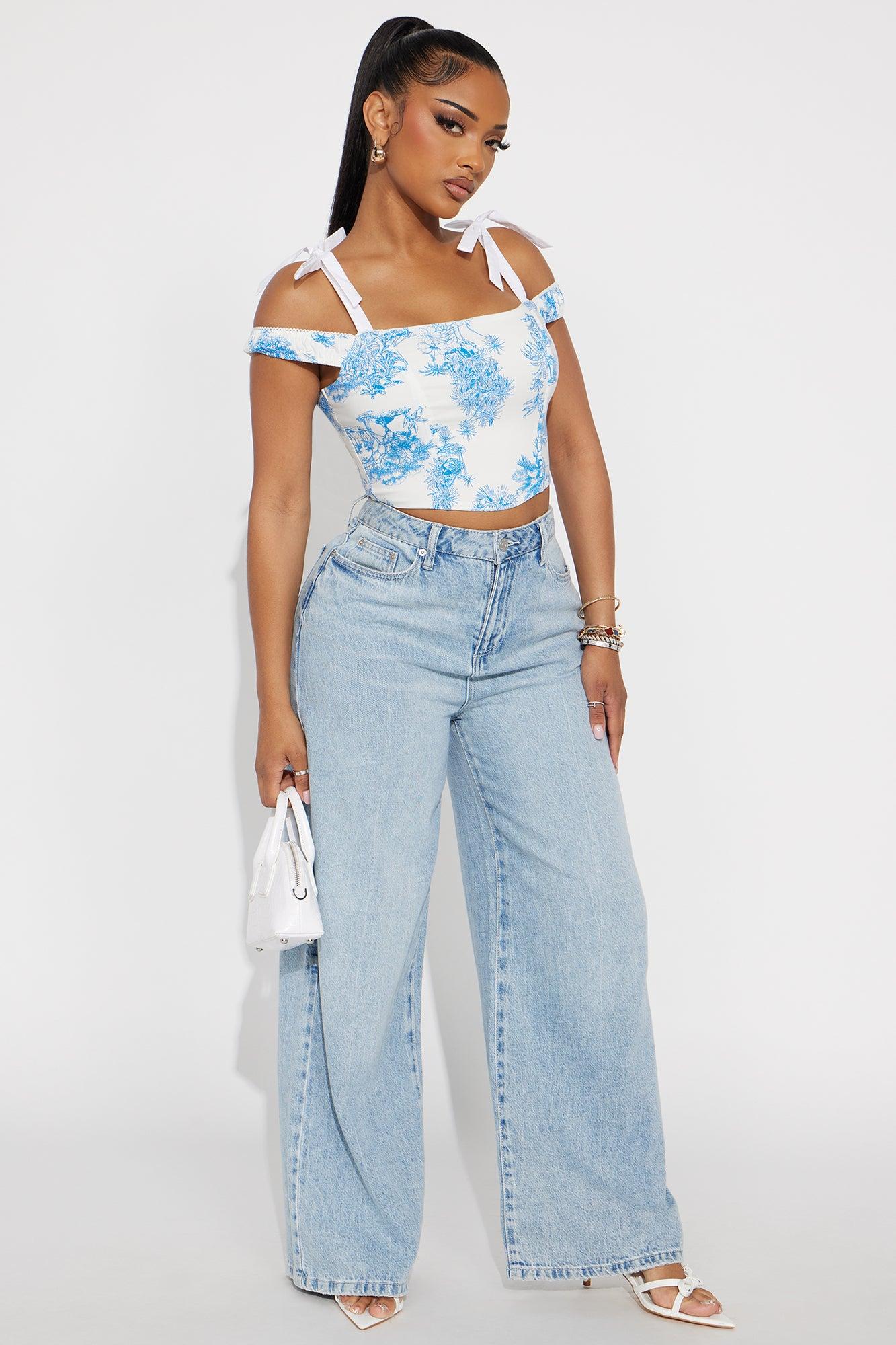 Sarita Corset Top - Blue/combo Female Product Image