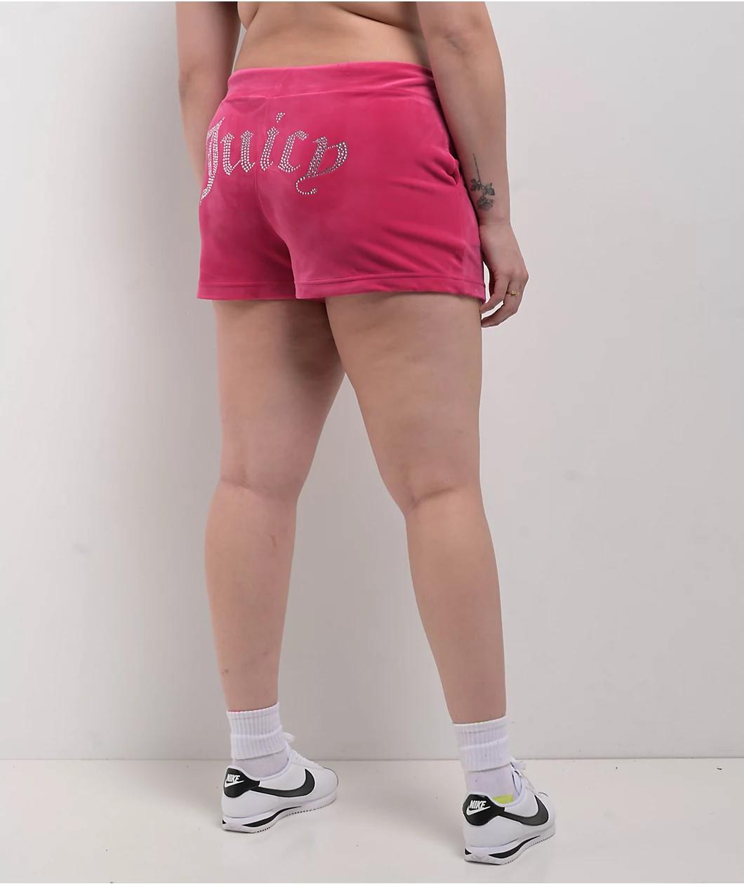 Juicy Couture OG Big Bling Free Love Velour Track Shorts Product Image