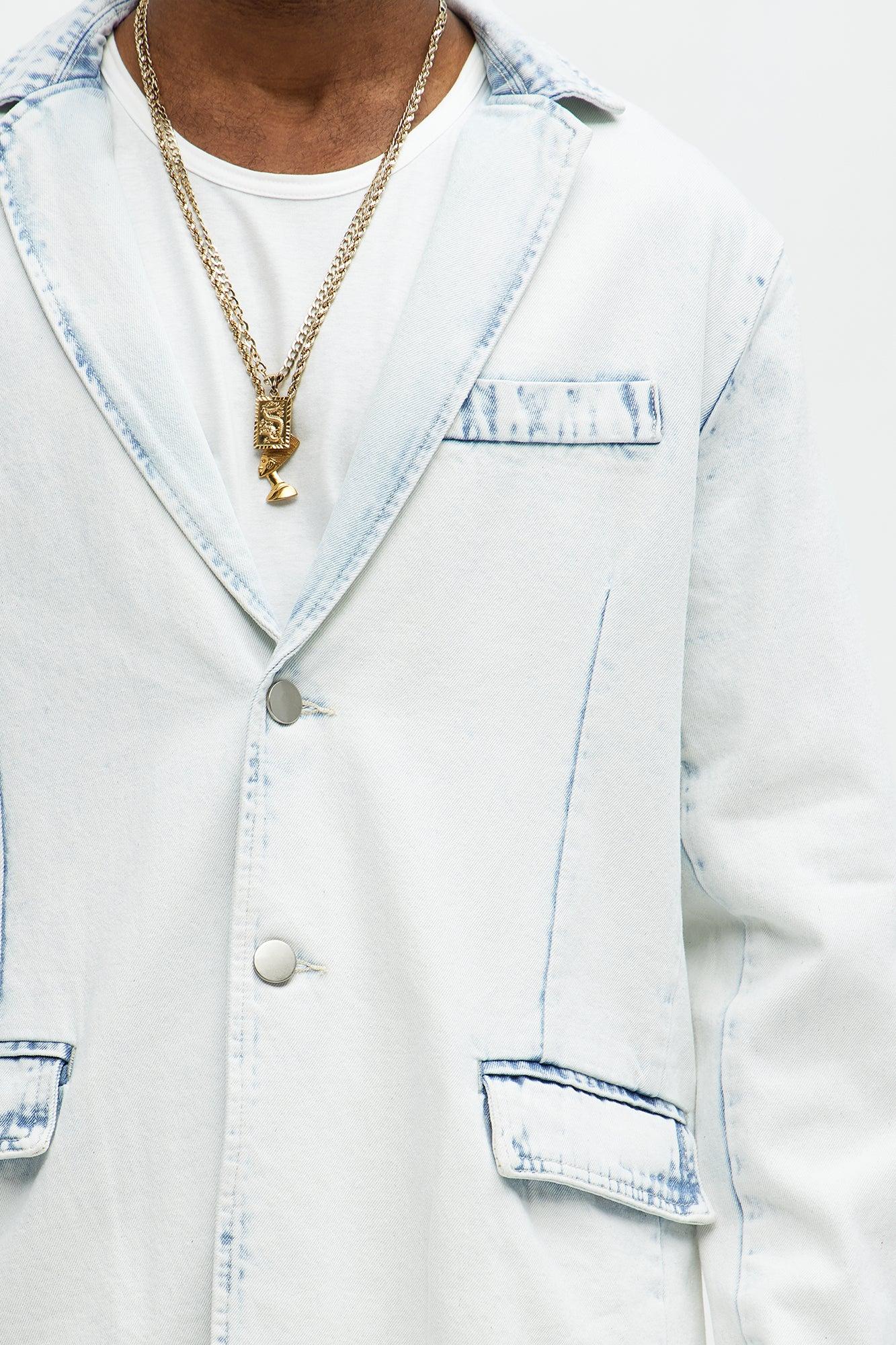 Congreve Denim Blazer - Light Wash Product Image