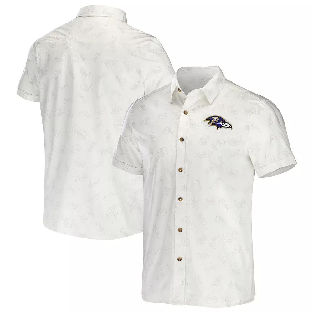 Men's NFL x Darius Rucker Collection by Fanatics White Cincinnati Bengals Woven Button-Up T-Shirt,  Product Image