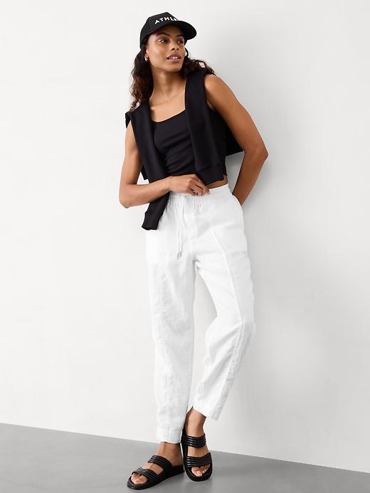 Retreat High Rise Linen Ankle Pant Product Image