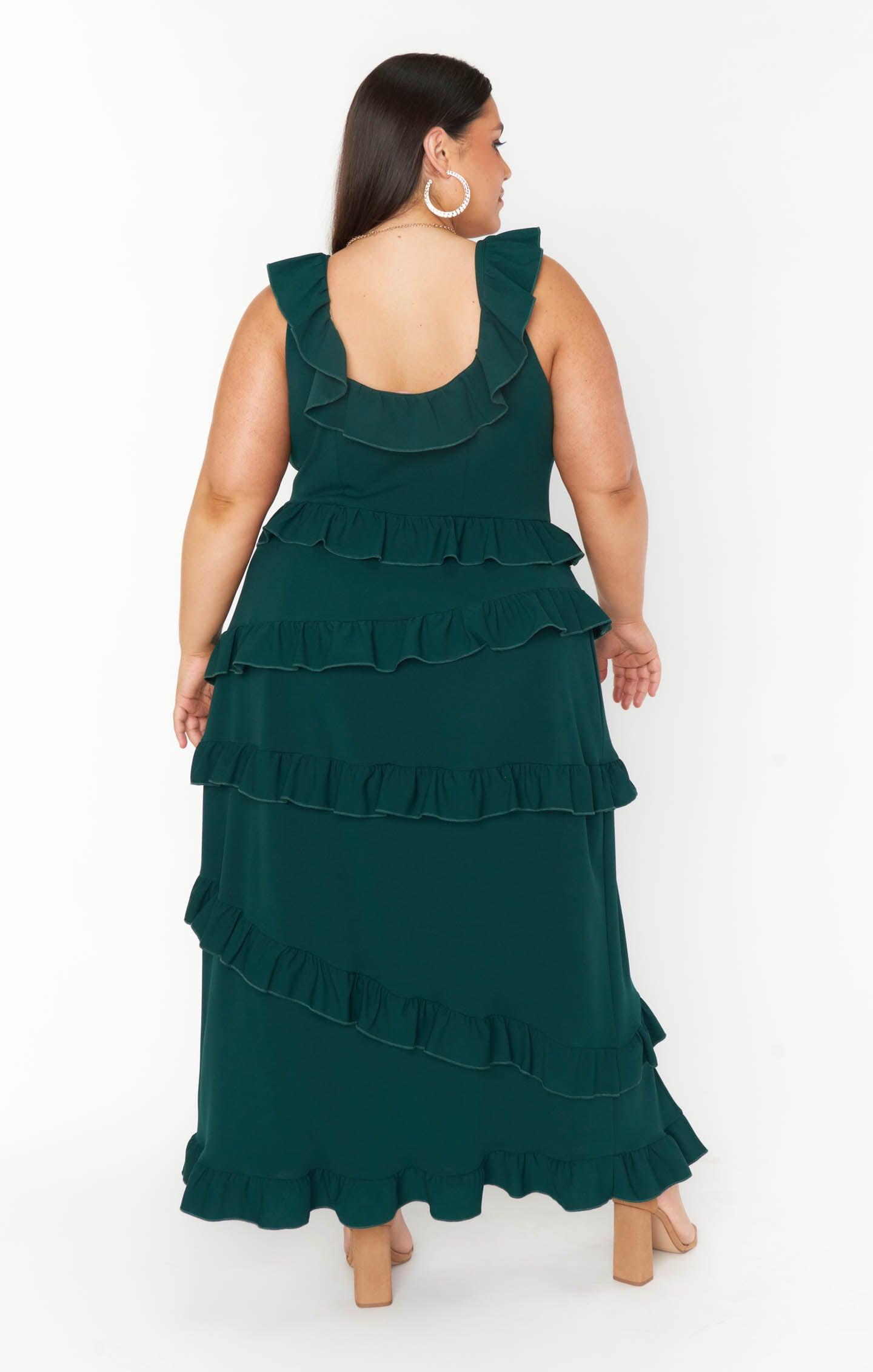 Greta Dress ~ Emerald Stretch Product Image