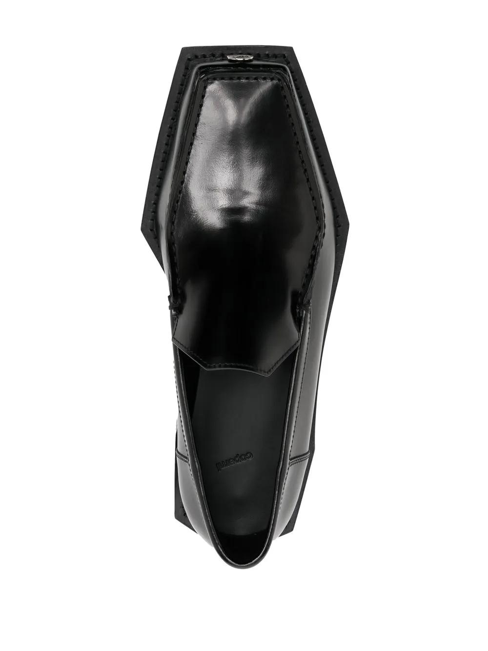 square-toe polished-finish loafers Product Image