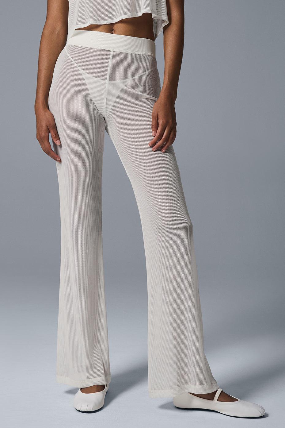 Striped Mesh Tropical Nights Flare Pant - Ivory Female Product Image