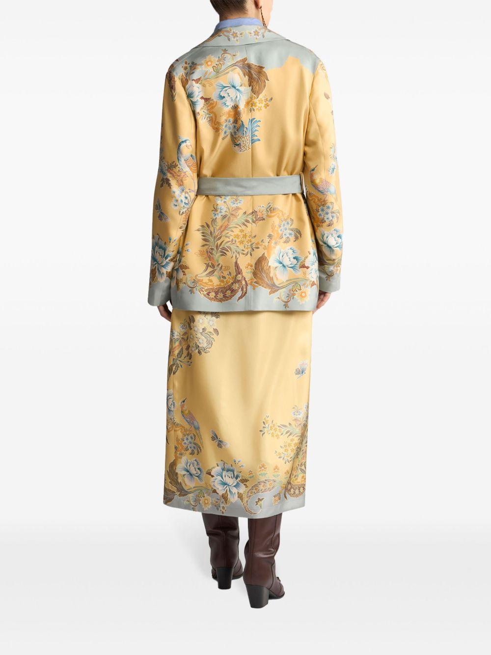 floral-print silk jacket Product Image