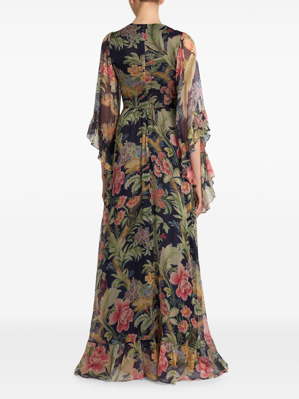 floral-print silk maxi dress Product Image