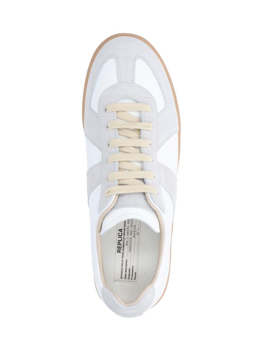 MAISON MARGIELA Replica Leather And Suede Sneakers In White Product Image