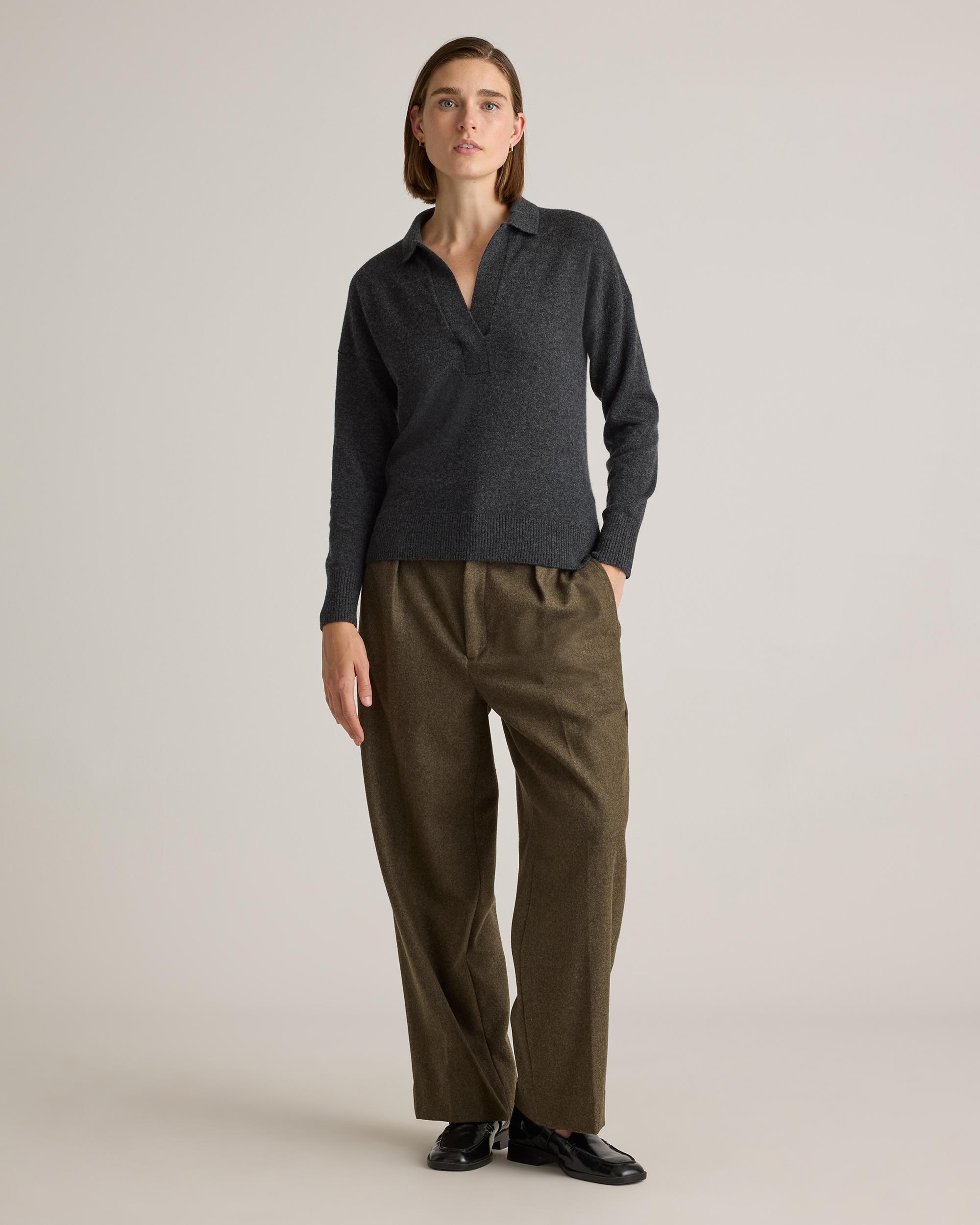 Quince | Women's Mongolian Cashmere Polo Sweater Product Image