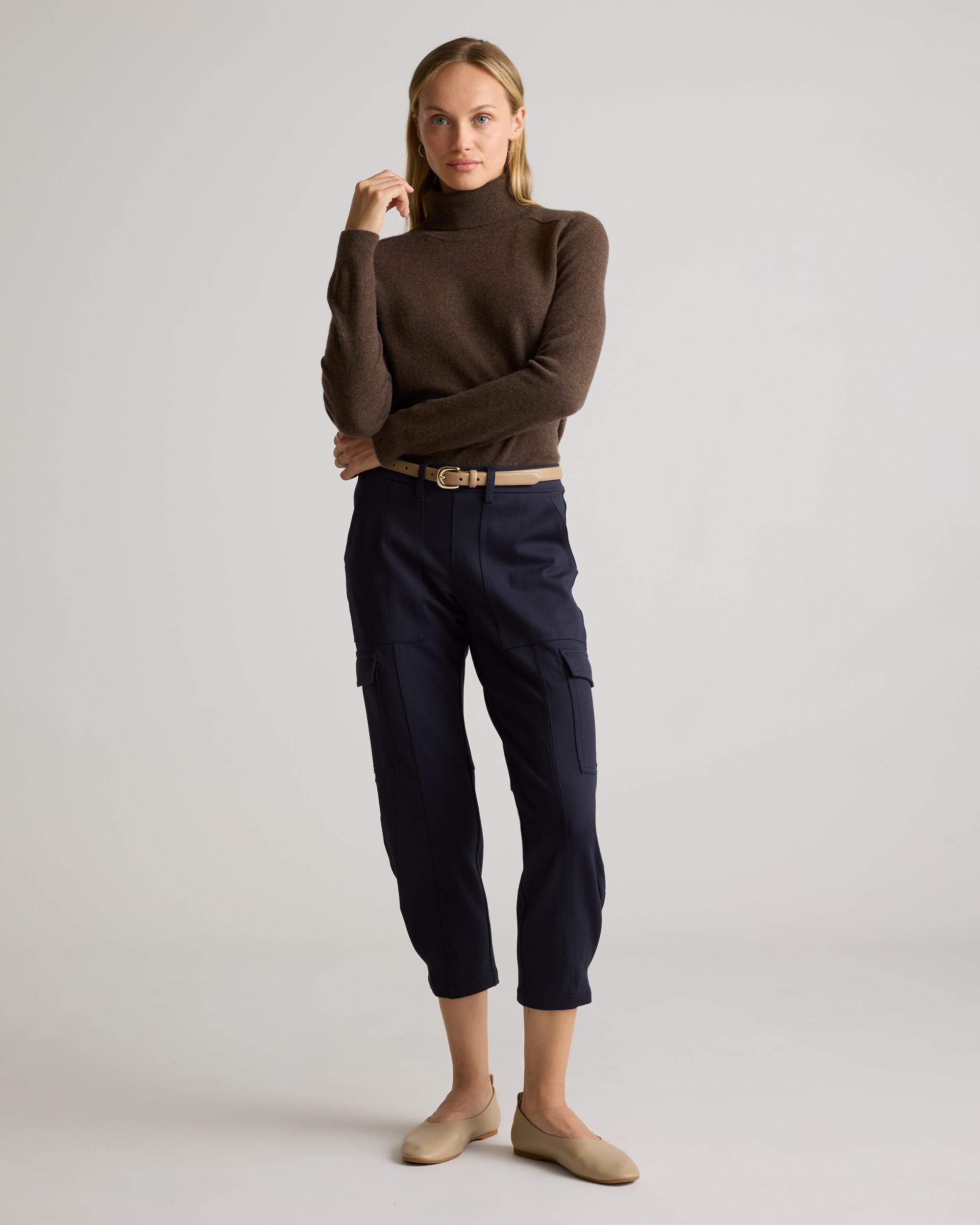 Quince | Women's Ultra-Stretch Ponte Tapered Cargo Pants Size XL, Rayon Product Image