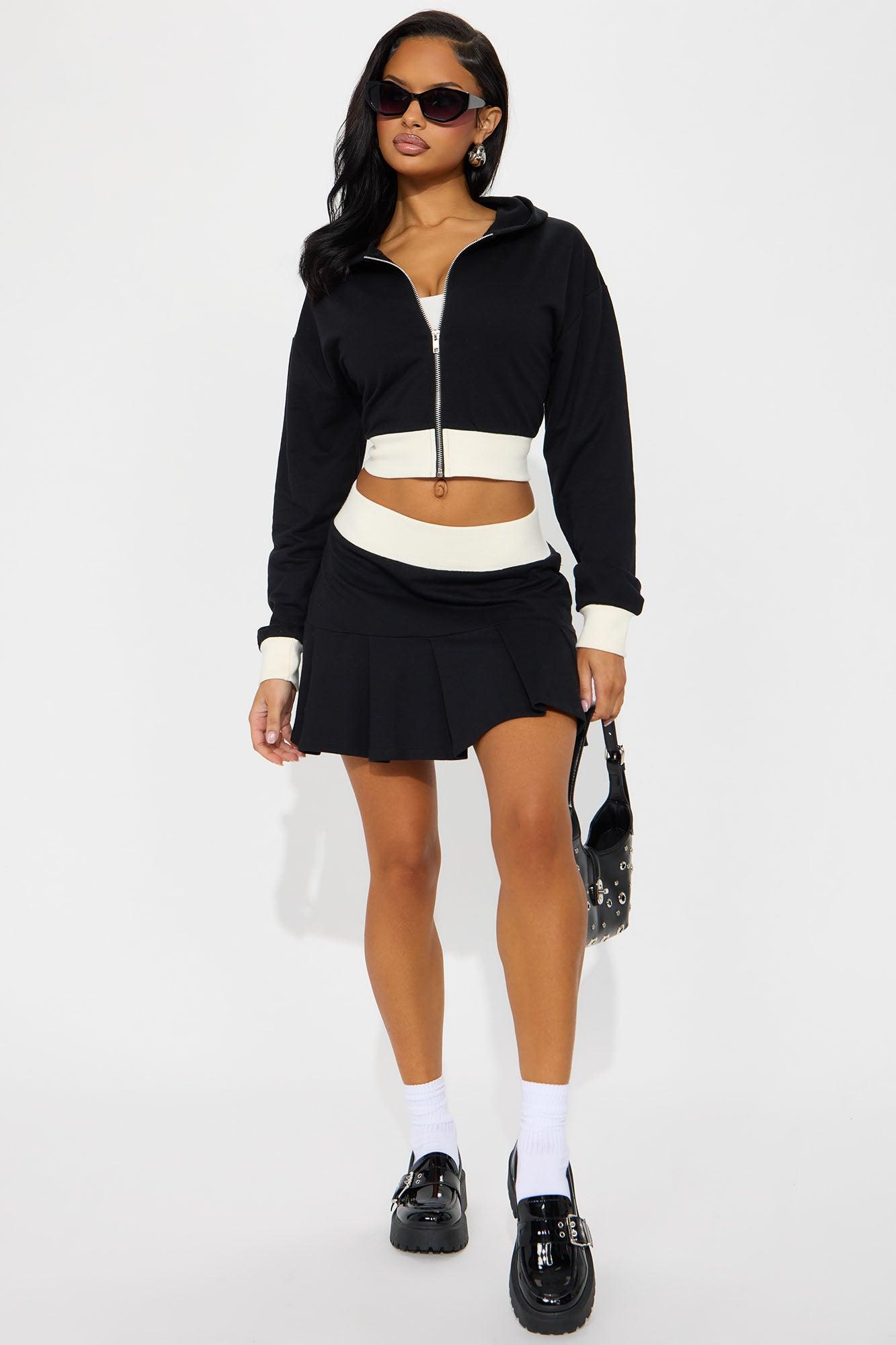 Adriana Skirt Set - Black/White Product Image