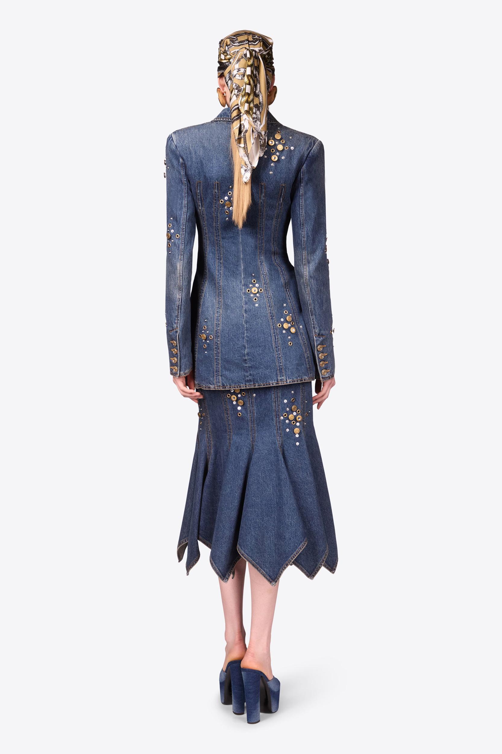 Crystal Button Studded Blazer Dress Product Image