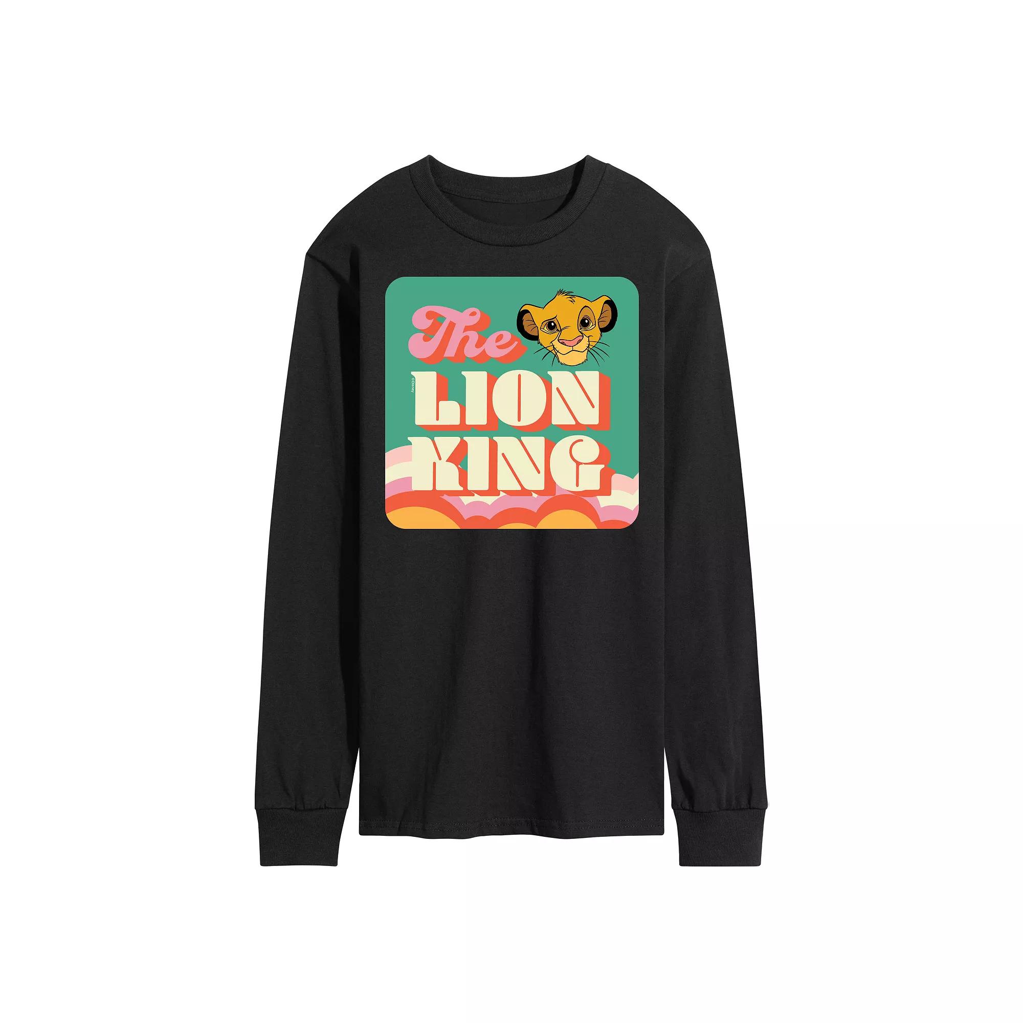 Disney's The Lion King Simba Men's Retro Long Sleeve Graphic Tee,  Product Image