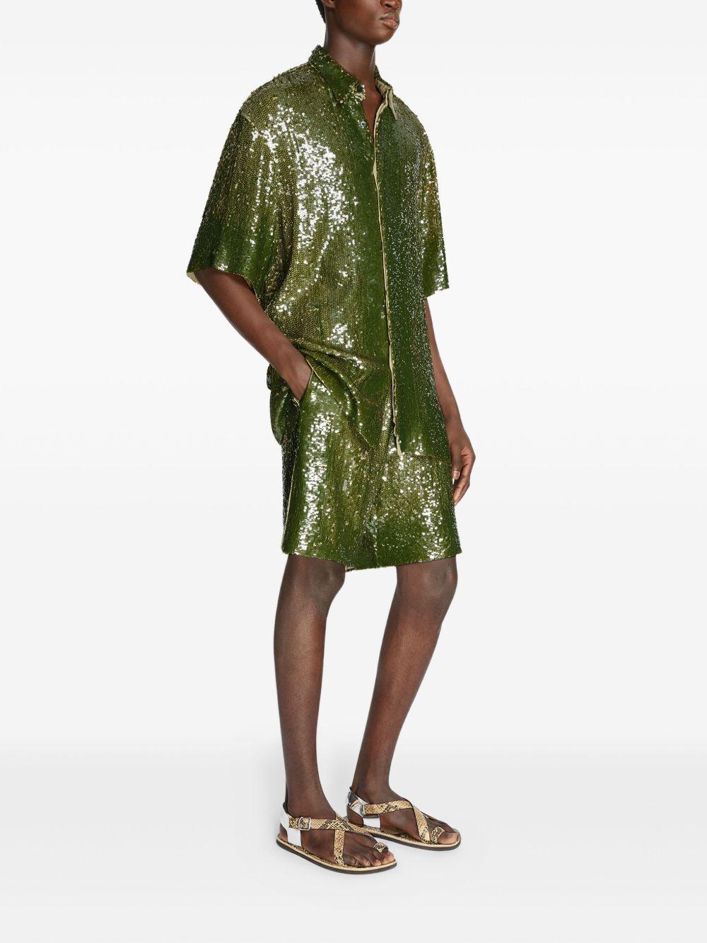 sequin-embellished short-sleeve shirt Product Image