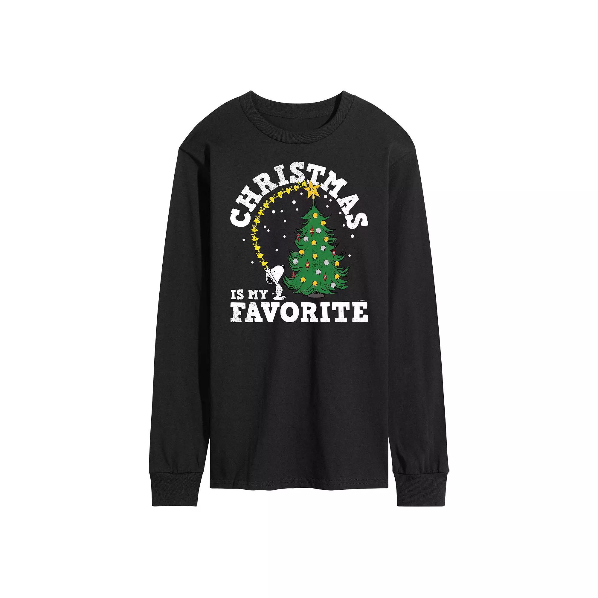 Men's Peanuts Christmas Tree Long Sleeve Tee,  Product Image