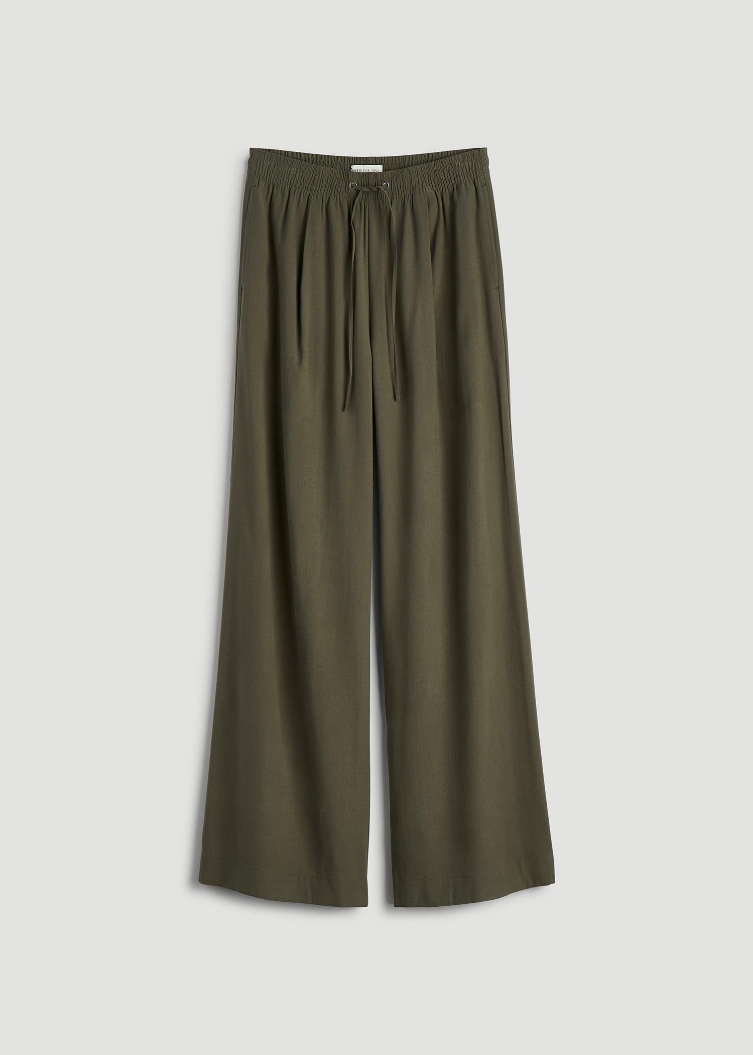 Relaxed Pull-On Pants for Tall Women in Forest Night Female Product Image