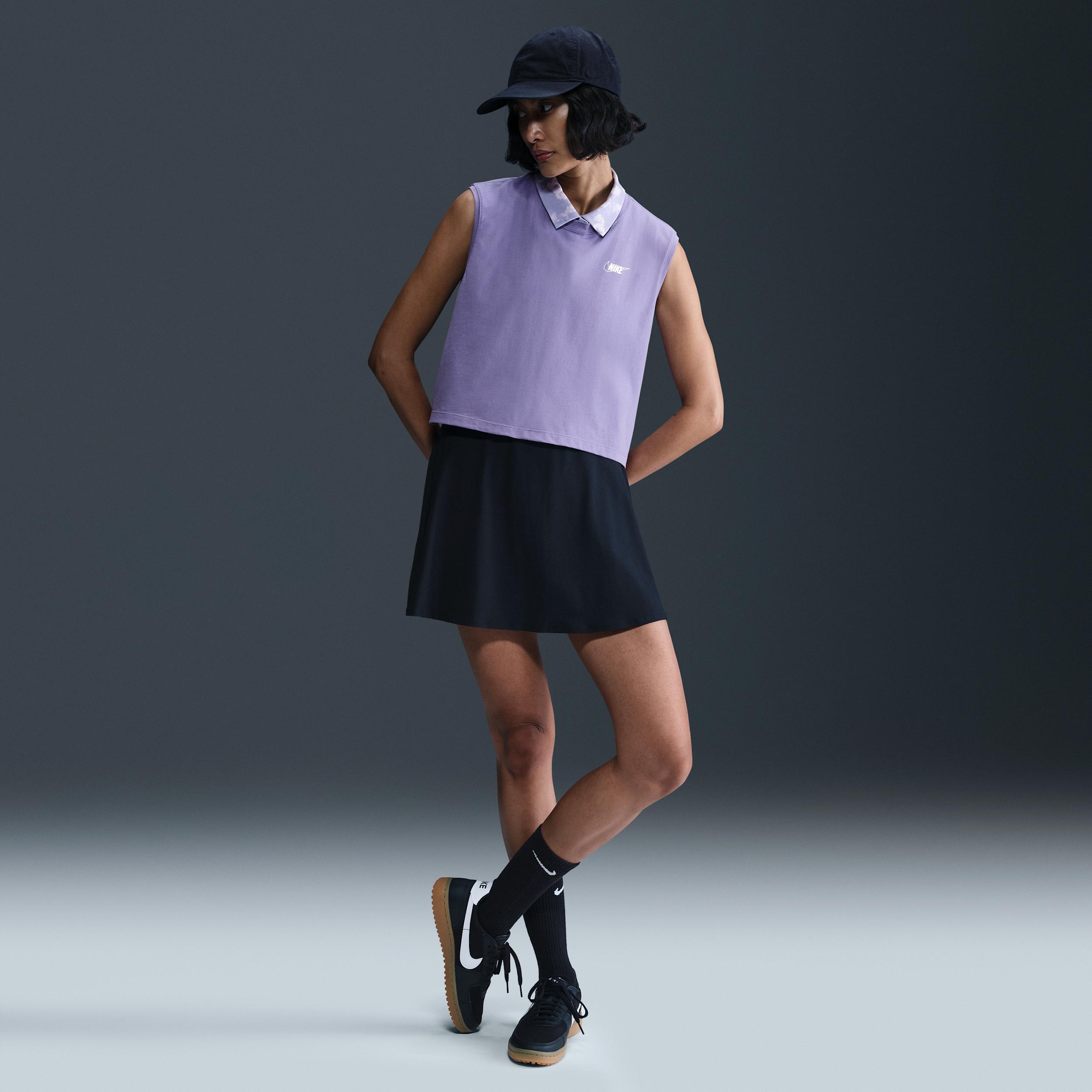 Womens Nike Sportswear Club Sleeveless Cropped Graphic T-Shirt | HF9531-527 Product Image