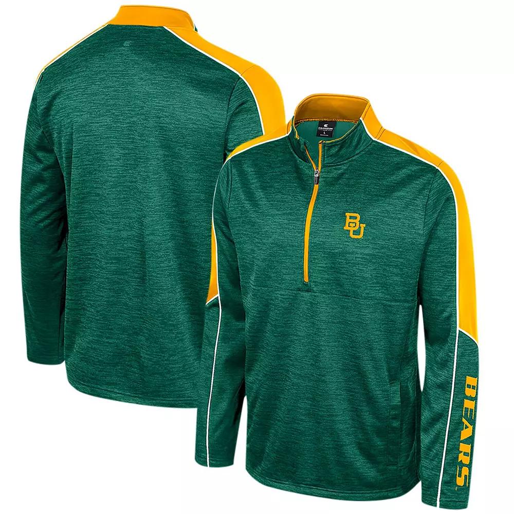 Men's Colosseum Green Baylor Bears Marled Half-Zip Jacket,  Product Image