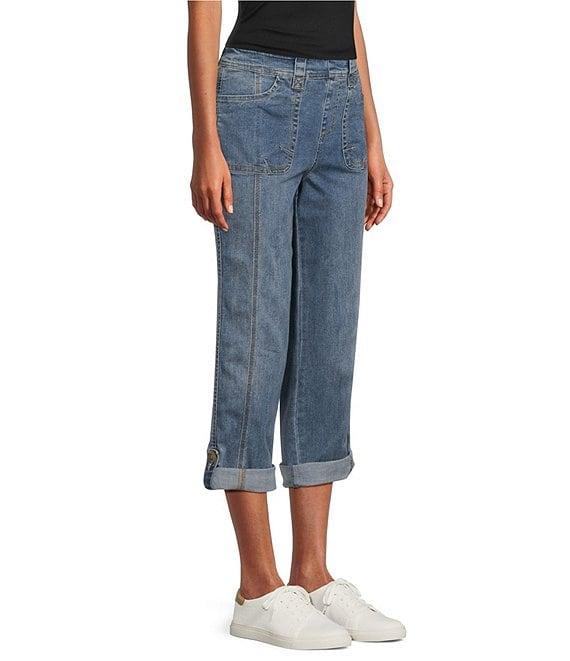 Westbound the Utility Crop Mid Rise Pull-On Denim Pants Product Image