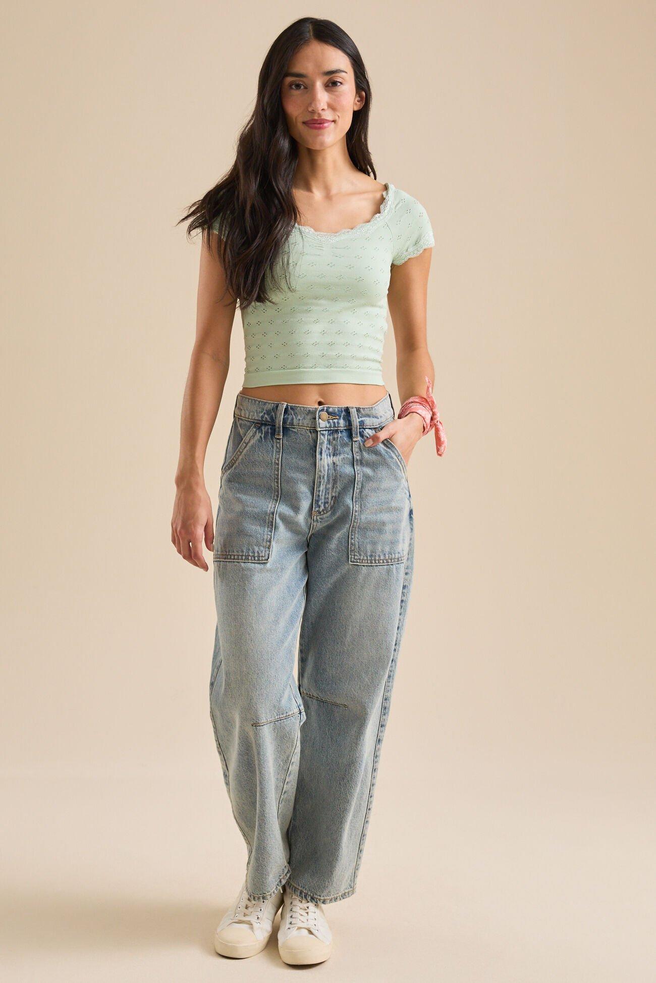 Everyday Seamless Eyelet Top Product Image